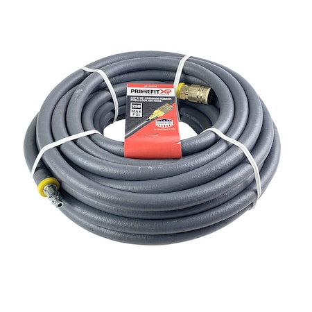 Primefit 3/8in x 50 Foot Premium Rubber Push Lock Air Hose with Coupler and Plug NPL38050C